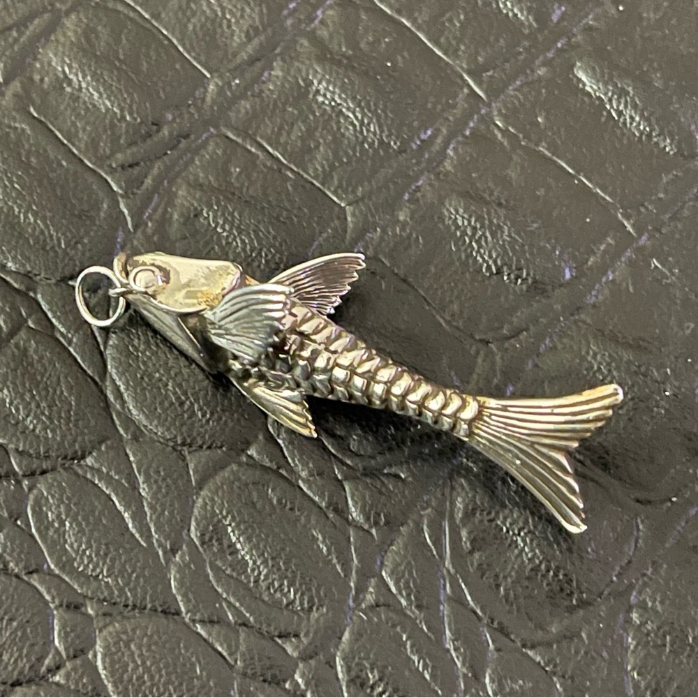 Unique Solid Cast Sterling Silver 925 Fish - image 2